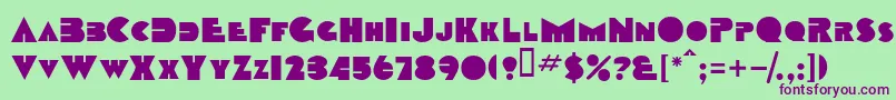 フォントTobagosskBold – 緑の背景に紫のフォント