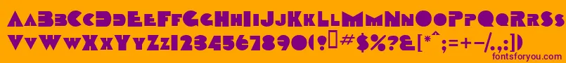 TobagosskBold-Schriftart – Violette Schriften auf orangefarbenem Hintergrund
