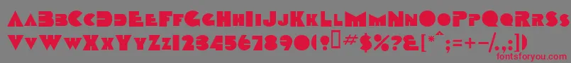 TobagosskBold-fontti – punaiset fontit harmaalla taustalla