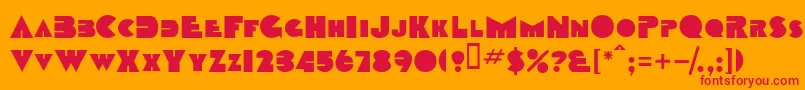 TobagosskBold-fontti – punaiset fontit oranssilla taustalla