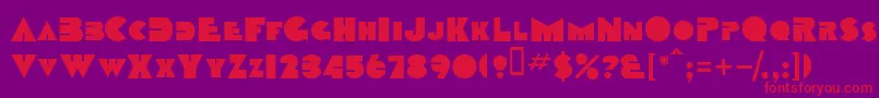 TobagosskBold-fontti – punaiset fontit violetilla taustalla