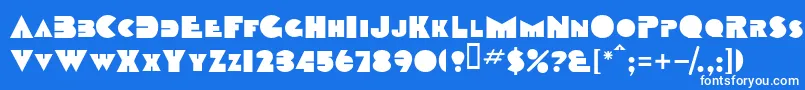 フォントTobagosskBold – 青い背景に白い文字