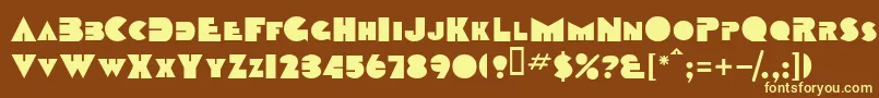 Шрифт TobagosskBold – жёлтые шрифты на коричневом фоне
