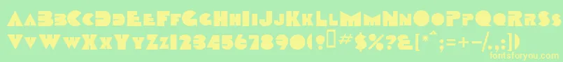 Шрифт TobagosskBold – жёлтые шрифты на зелёном фоне
