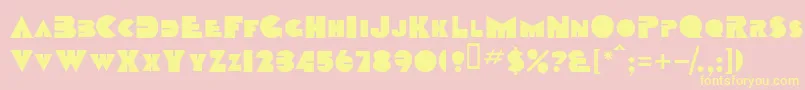 TobagosskBold-fontti – keltaiset fontit vaaleanpunaisella taustalla