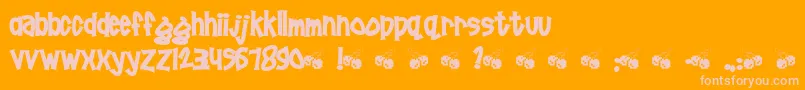 Poornut-Schriftart – Rosa Schriften auf orangefarbenem Hintergrund