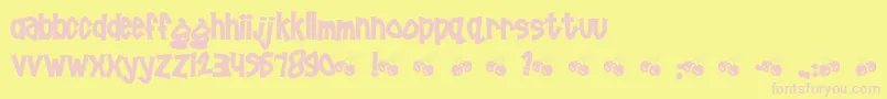 Шрифт Poornut – розовые шрифты на жёлтом фоне