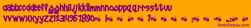 Poornut Font – Purple Fonts on Orange Background