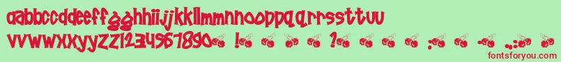 Poornut Font – Red Fonts on Green Background