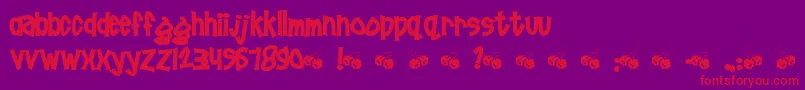 Poornut Font – Red Fonts on Purple Background