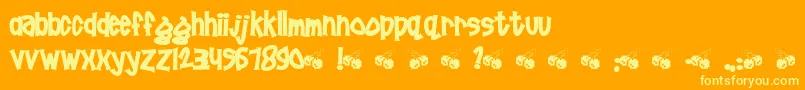 Poornut-Schriftart – Gelbe Schriften auf orangefarbenem Hintergrund