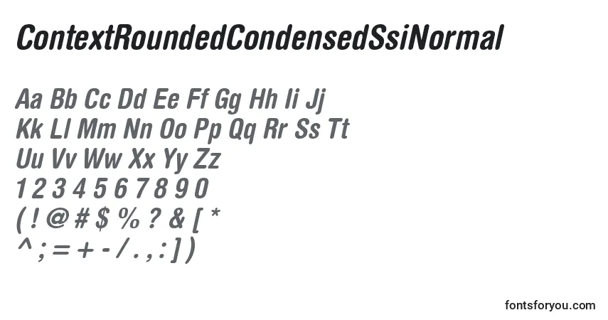 Schriftart ContextRoundedCondensedSsiNormal – Alphabet, Zahlen, spezielle Symbole