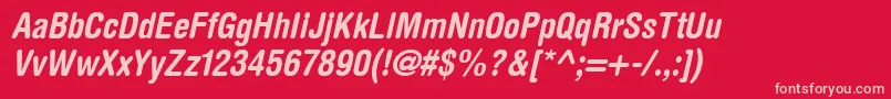 Шрифт ContextRoundedCondensedSsiNormal – розовые шрифты на красном фоне