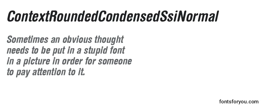 ContextRoundedCondensedSsiNormal Font