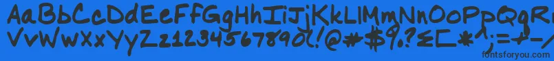 Nancyyoff Font – Black Fonts on Blue Background