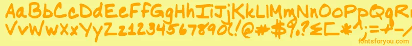 Nancyyoff Font – Orange Fonts on Yellow Background