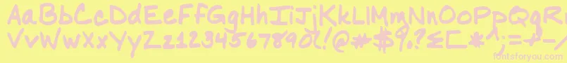 Nancyyoff Font – Pink Fonts on Yellow Background