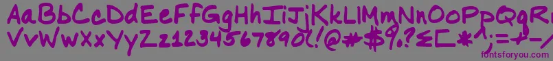 Nancyyoff Font – Purple Fonts on Gray Background