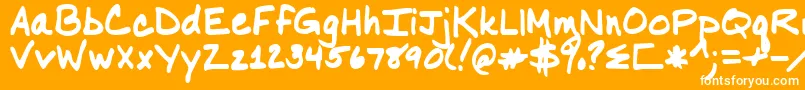 Nancyyoff Font – White Fonts on Orange Background