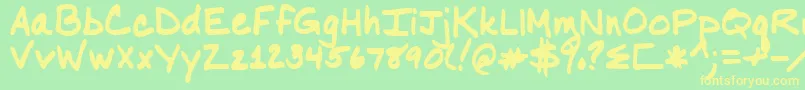 Nancyyoff Font – Yellow Fonts on Green Background