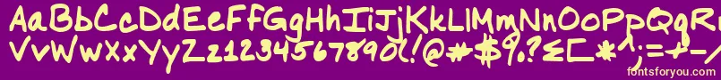 Nancyyoff Font – Yellow Fonts on Purple Background