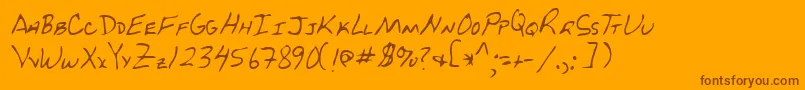 Fonte Lehn229 – fontes marrons em um fundo laranja