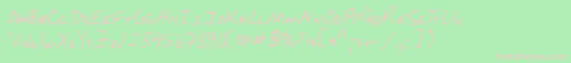 Lehn229-fontti – vaaleanpunaiset fontit vihreällä taustalla