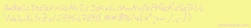 Lehn229-Schriftart – Rosa Schriften auf gelbem Hintergrund