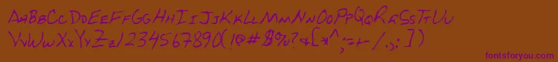 Lehn229 Font – Purple Fonts on Brown Background