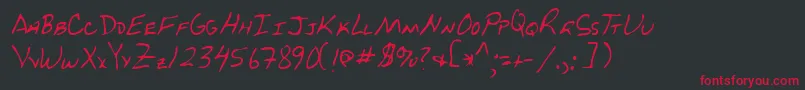 フォントLehn229 – 黒い背景に赤い文字