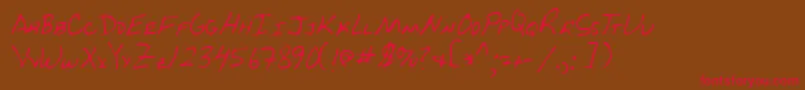 Lehn229 Font – Red Fonts on Brown Background