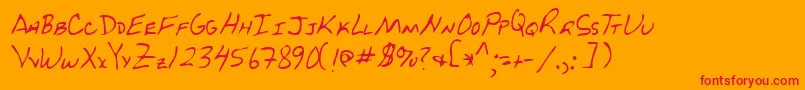 Lehn229 Font – Red Fonts on Orange Background