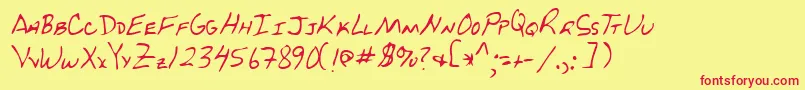 Lehn229-fontti – punaiset fontit keltaisella taustalla