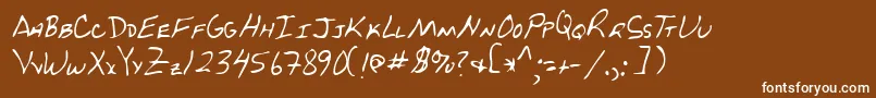 Lehn229-Schriftart – Weiße Schriften auf braunem Hintergrund