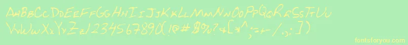 Lehn229-Schriftart – Gelbe Schriften auf grünem Hintergrund