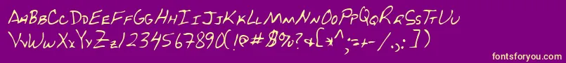 Lehn229 Font – Yellow Fonts on Purple Background