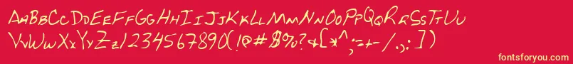 Lehn229 Font – Yellow Fonts on Red Background