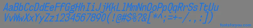 Nk57MonospaceCdRgIt Font – Blue Fonts on Gray Background