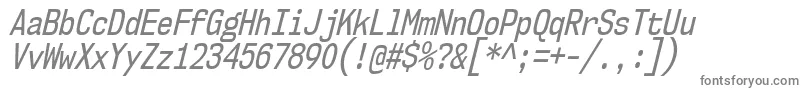 フォントNk57MonospaceCdRgIt – 灰色のフォント