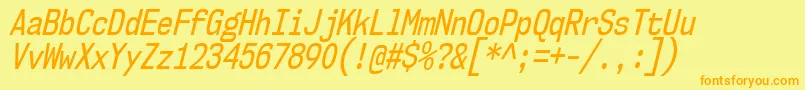 Nk57MonospaceCdRgIt Font – Orange Fonts on Yellow Background