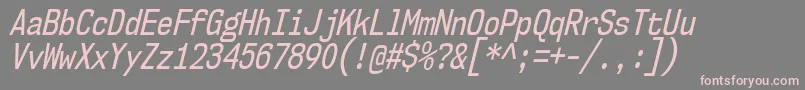 フォントNk57MonospaceCdRgIt – 灰色の背景にピンクのフォント