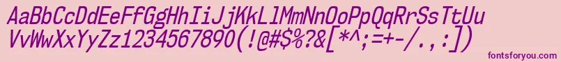 Nk57MonospaceCdRgIt Font – Purple Fonts on Pink Background