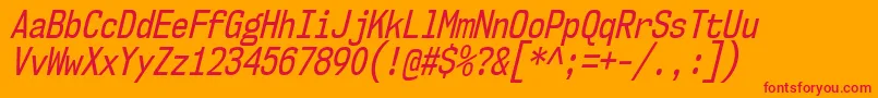 fuente Nk57MonospaceCdRgIt – Fuentes Rojas Sobre Fondo Naranja