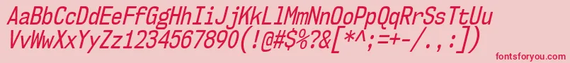 fuente Nk57MonospaceCdRgIt – Fuentes Rojas Sobre Fondo Rosa
