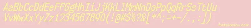 Nk57MonospaceCdRgIt Font – Yellow Fonts on Pink Background