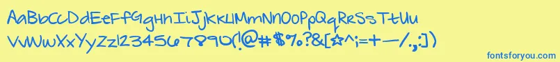 Police ZebraflamesNormal – polices bleues sur fond jaune