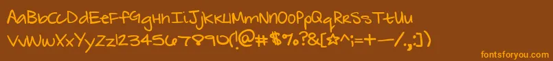 Шрифт ZebraflamesNormal – оранжевые шрифты на коричневом фоне