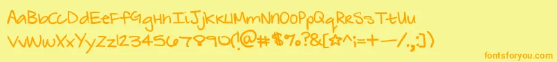 Fonte ZebraflamesNormal – fontes laranjas em um fundo amarelo
