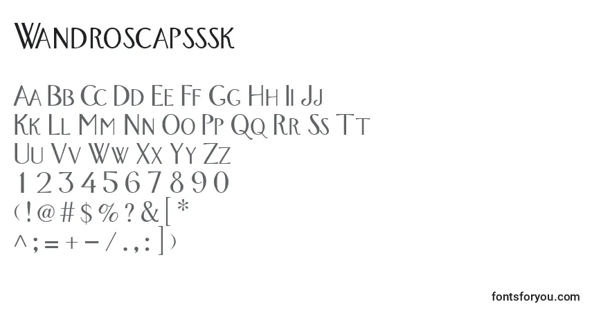 Schriftart Wandroscapsssk – Alphabet, Zahlen, spezielle Symbole