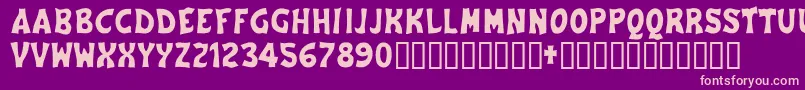 Cementeria-Schriftart – Rosa Schriften auf violettem Hintergrund